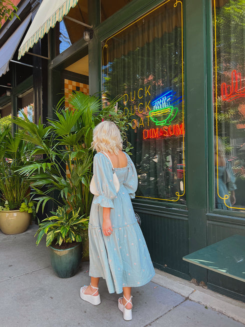 Lillies Love Midi Dress // Sky *RESTOCKED*